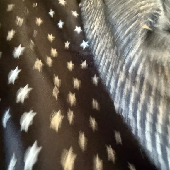 Zara Knit Textured Navy Blazer Star Lining Gray Elbow Patches Size Medium Womens - Picture 13 of 13